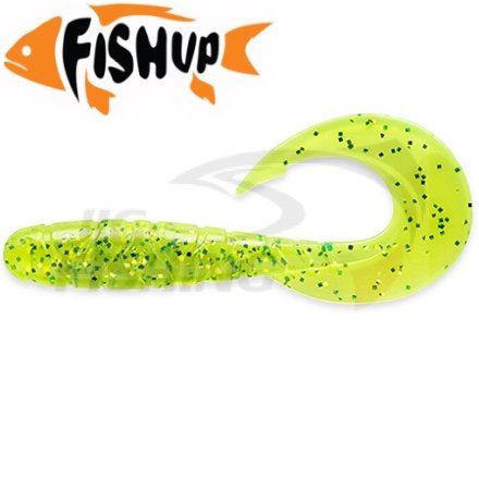 Мягкие приманки FishUp Mighty Grub 3.5&quot; #026 Flo Chartreuse Green