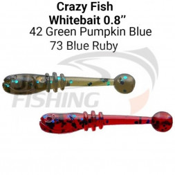 Мягкие приманки Crazy Fish WhiteBait 0.75&quot;  42 Green Pumpkin BL 73 Blue Ruby