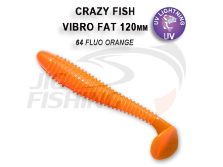 Мягкие приманки Crazy Fish Vibro Fat 5&quot; 64 Fluo Orange