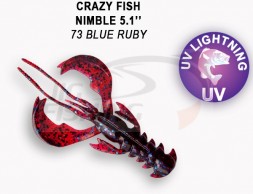 Мягкие приманки Crazy Fish  Nimble 5&quot; #73 Blue Ruby