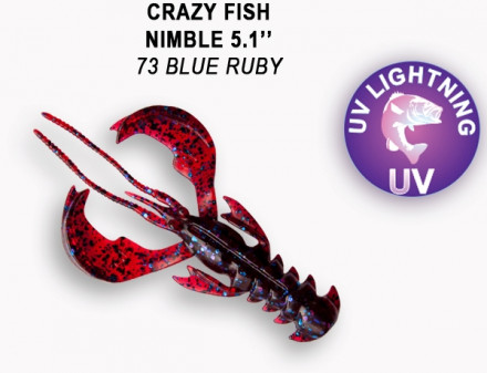 Мягкие приманки Crazy Fish  Nimble 5&quot; #73 Blue Ruby