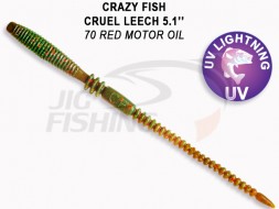 Мягкие приманки Crazy Fish  Cruel Leech 5.1&quot; #70 Red Motor Oil