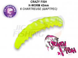 Мягкие приманки Crazy Fish MF H-Worm Floating 1.65&quot; #06 Chartreuse (Squid+Shrimp)