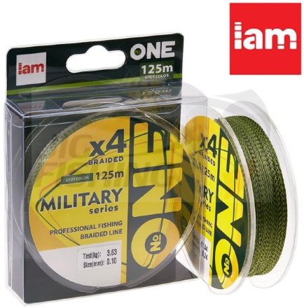 Шнур IAM Number ONE Military X4 125m Spot Color 0.12mm 4.54kg
