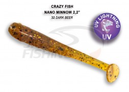 Мягкие приманки Crazy Fish Nano Minnow 2.2&quot; #32 Dark Beer