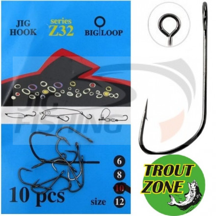 Одинарные крючки Trout Zone JIg Hook Z32 #12