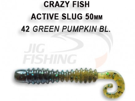 Мягкие приманки Crazy Fish Activ Slug 2&quot; 42 Green Pupmkin BL