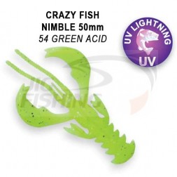 Мягкие приманки Crazy Fish Nimble Floating 3.2&quot; #54 Green Acid