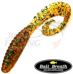 Мягкие приманки Bait Breath Curly Grub 4.5&quot; #Ur24 Pumpkin Green Seed