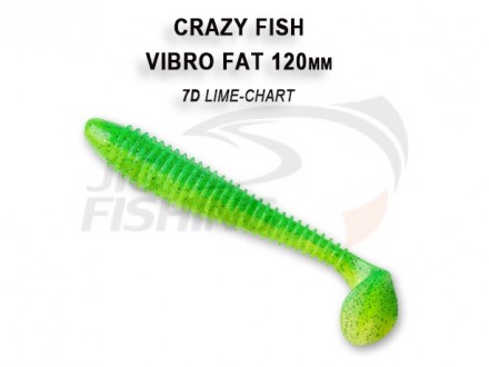 Мягкие приманки Crazy Fish Vibro Fat 5&quot; 7D Lime Chart