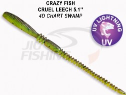 Мягкие приманки Crazy Fish  Cruel Leech 5.1&quot; #4D Chart Swamp