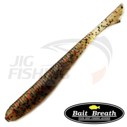 Мягкие приманки Bait Breath Fish Tail 3.3&quot; #142 Green Pumpkin Black Red Flake