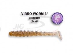 Мягкие приманки Crazy Fish Vibro Worm 3&quot; #30 Sand