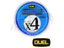 Плетеный шнур Duel Hardcore X4 200m Multi #0.4 	0.108mm 3.6kg