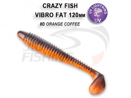 Мягкие приманки Crazy Fish Vibro Fat 5&quot; 8D Orange Coffee