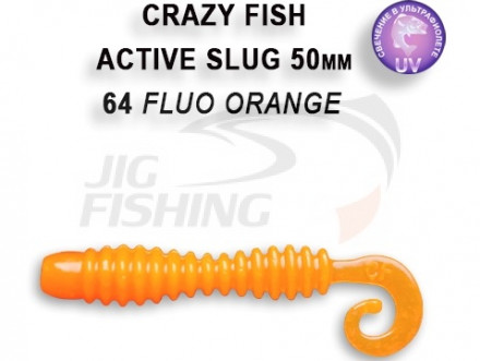 Мягкие приманки Crazy Fish Activ Slug 2&quot; 64 Fluo Orange