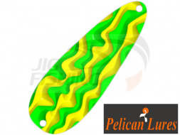 Колеблющаяся блесна Pelican Lures Flutter Trolling Spoon 11.2gr #96 Wave Yellow Green