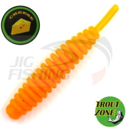 Мягкие приманки Trout Zone Ribber Pupa 2.3&quot; Peach Cheese