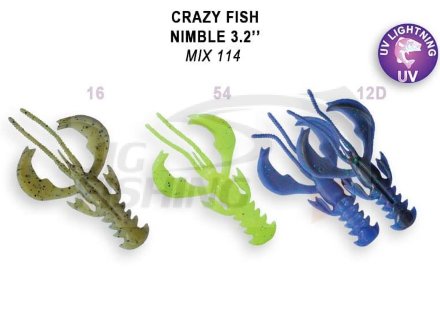 Мягкие приманки Crazy Fish Nimble Floating 3.2&quot; #Mix 114
