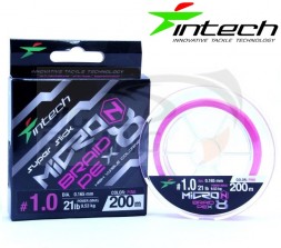 Шнур плетеный Intech MicroN PE X8 200m Pink #0.4 0.104mm 4.54kg