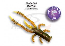 Мягкие приманки Crazy Fish CrayFish 2&quot; 14 UV Motor Oil