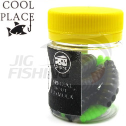 Мягкие приманки Cool Place личинка Maggot 1.6&quot; #Black Green