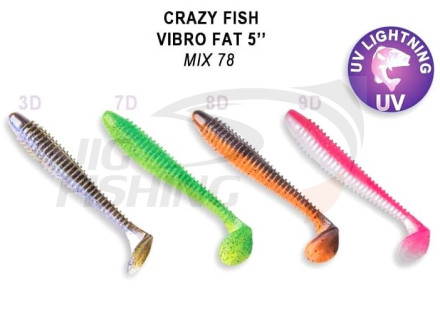 Мягкие приманки Crazy Fish Vibro Fat 5&quot; Mix 78