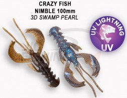 Мягкие приманки Crazy Fish Nimble 4&quot; #3D Swamp Pearl