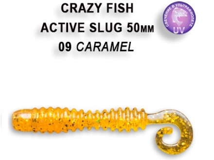 Мягкие приманки Crazy Fish Activ Slug 2&quot; 09 Caramel