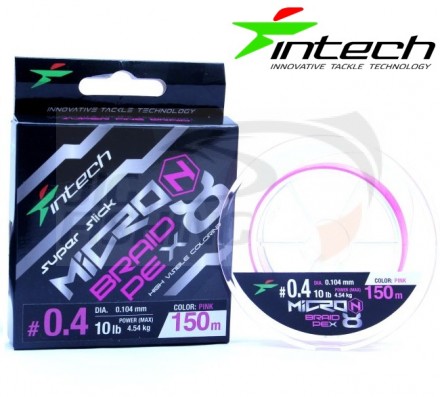 Шнур плетеный Intech MicroN PE X8 150m Pink #0.4 0.104mm 4.54kg