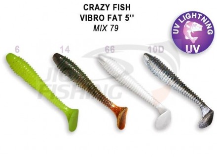 Мягкие приманки Crazy Fish Vibro Fat 5&quot; Mix 79