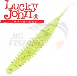 Мягкие приманки Lucky John Trick Ultra Worm 1.4&quot; #S15 Chartreuse Red