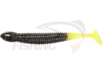 Мягкие приманки B Fish &amp; Tackle PaddleTail 3.25&quot; #415  Junebug Chart Tail