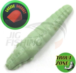 Мягкие приманки Trout Zone Paddle 1.3&quot; #Olive Cheese/Sherbet (12шт/уп)