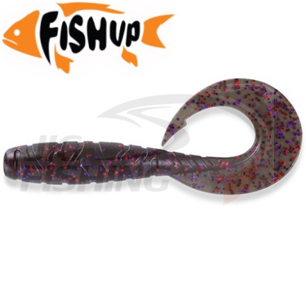 Мягкие приманки FishUp Mighty Grub 3.5&quot; #050 Green Pumpkin Brown Red &amp; Purple