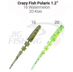 Мягкие приманки Crazy Fish Polaris 1.2&quot; 16 Watermelon 20 Kiwi