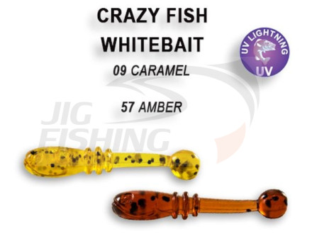 Мягкие приманки Crazy Fish WhiteBait 0.75&quot;  09 Caramel 57 Amber