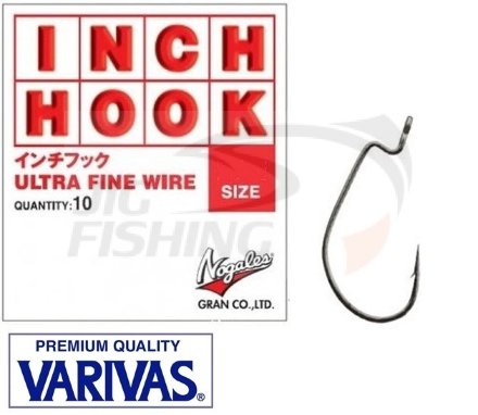 Офсетные крючки Varivas Inch Hook Ultra Fine Wire #R (10шт/уп)