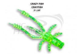 Мягкие приманки Crazy Fish CrayFish 2&quot;  21 Lime