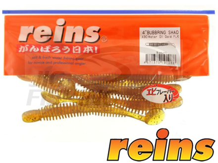 Мягкие приманки Reins Bubbring Shad 4&quot; #430 Motor Oil Gold FLK