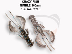Мягкие приманки Crazy Fish Nimble 4&quot; #10D Natural
