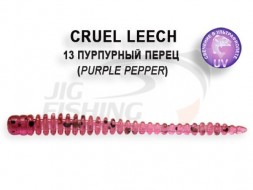 Мягкие приманки Crazy Fish Cruel Leech 2&quot; #13 Purple pepper