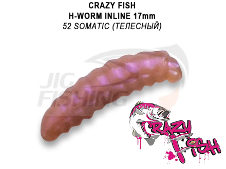Мягкие приманки Crazy Fish MF H-Worm inline 0.7&quot; 60шт.(6*10) #52 Somatic (Сheese)