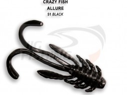 Мягкие приманки Crazy Fish Allure 1.1&quot; 51 Black
