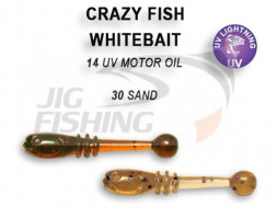 Мягкие приманки Crazy Fish WhiteBait 0.75&quot;  14 UV Motor Oli 40 White Tea