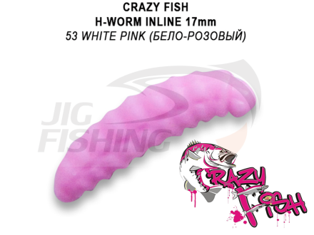 Мягкие приманки Crazy Fish MF H-Worm inline 0.7&quot; 60шт.(6*10) #53 White Pink (Сheese)