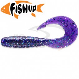 Мягкие приманки FishUp Mighty Grub 3.5&quot; #060 Dark Violet Peacock &amp; Silver