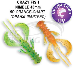 Мягкие приманки Crazy Fish  Nimble 1.6&quot; #5D Orange Chart