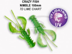 Мягкие приманки Crazy Fish Nimble 4&quot; #7D Lime Chart