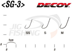 Крючок одинарный Decoy SG-3 Red #M